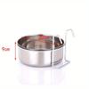 1PC Cat Hanger Cage Cup Stainless Steel Pet Feeding Tools Stationary Dog Bowl Hanging Feeder Dish Travel Food Water Bowls