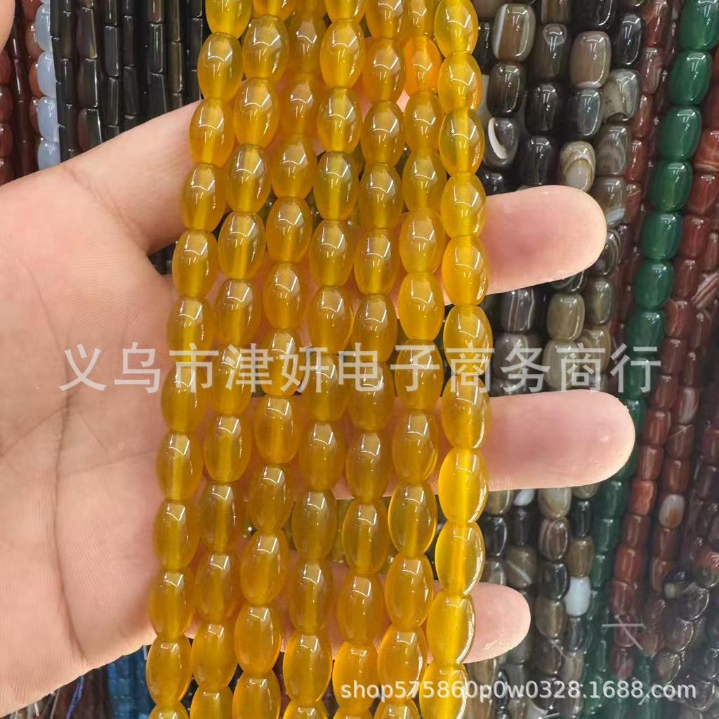 Агатовые рисовые бусины 8x12 мм, россыпью, для DIY-украшений - Полуфабрикаты