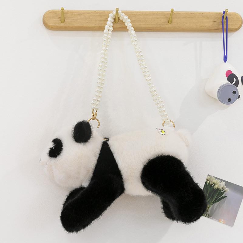Childrens Cute Cartoon Shoulder Bag Water Crystal Plush With Mini Animal Design For Casual Use
