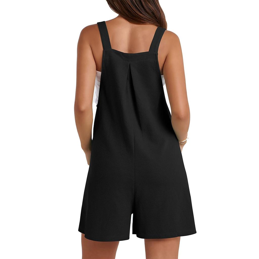 Комбинезоны для женщин, лето 2024, короткие комбинезоны, нарядный повседневный комбинезон без рукавов, комбинезон с подтяжками в стиле бохо, комбинезон с карманом
