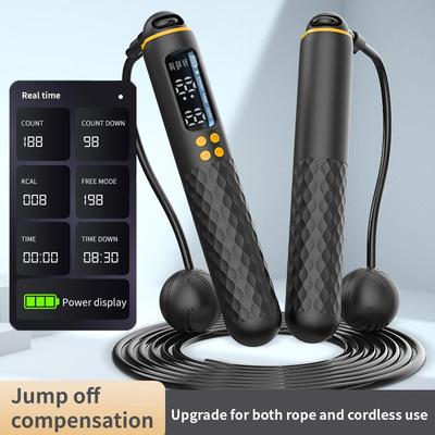 Движение Перезаряжаемая USB Электронная Технология Скакалка Стальной Трос Регулируемая Скакалка Тренажер Цифровой Беспроводной Счетчик Калорий