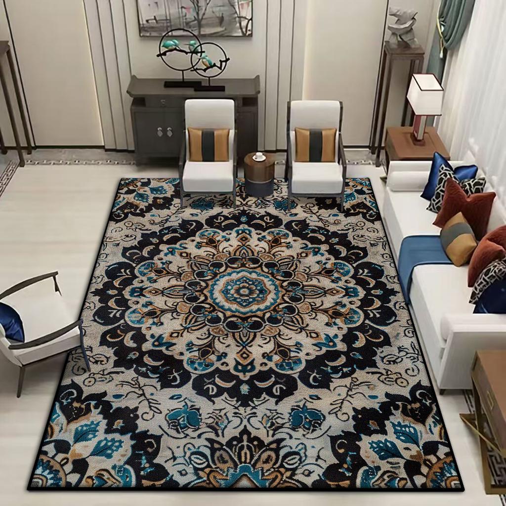 Home Decoration Big Size Luxury Carpet for Living Room Persian Floral Design Room Decor Rug Non-slip Entrance Door Mat Washable