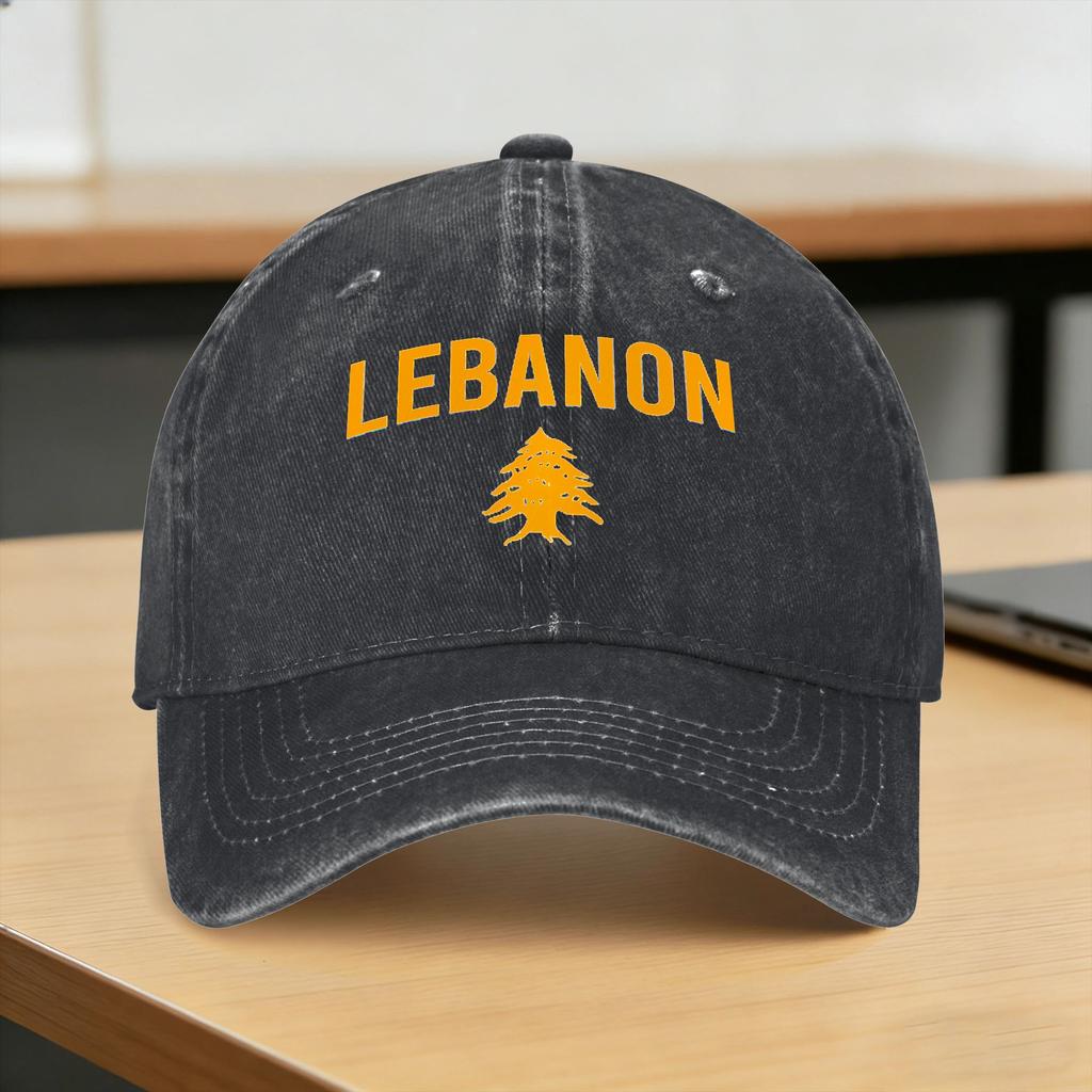 Lebanon Flag Map Beirut Cedar Tree Lebanese Heritage Design Sun Baseball Cap Street Style Unisex Women Washed Trucker Hat Gift