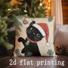 Home Decor Christmas Cat and Tree Pattern Pillow Covers Pattern Cushion Cover Suitable for Sofa Bedroom Car Pillow Cover