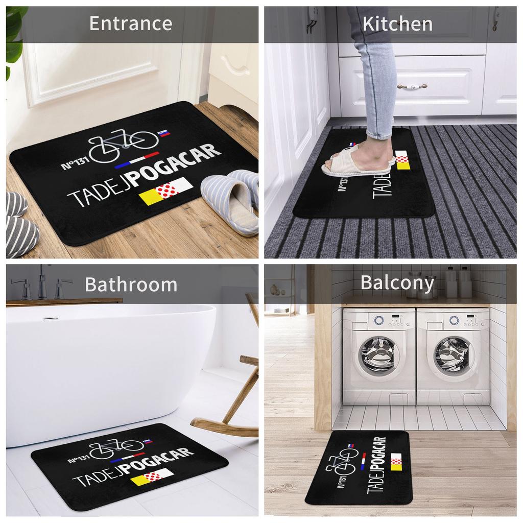 Tadej Pogacar Cycling Pogi Team Doormat Mat Anti-Slip Bathroom Kitchen Garden Rug Carpet 40*60cm