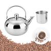 1PC With Strainer Stovetop Tea Kettle Indoor Outdoor Stainless Steel Teapot Filter 1/1.5/2/2.5L