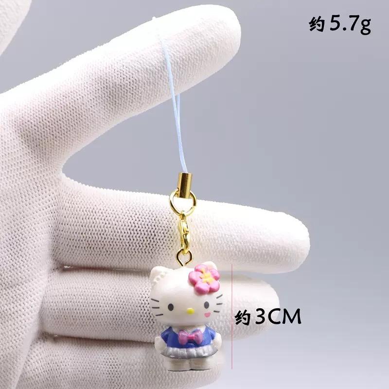 Hello Kitty 3 см Брелок Sanrio Аниме Кошка Фигурка Горничная Кукла Каваи Торт Подвеска для Телефона Рождественская Игрушка Подарки Для Девочек Детей