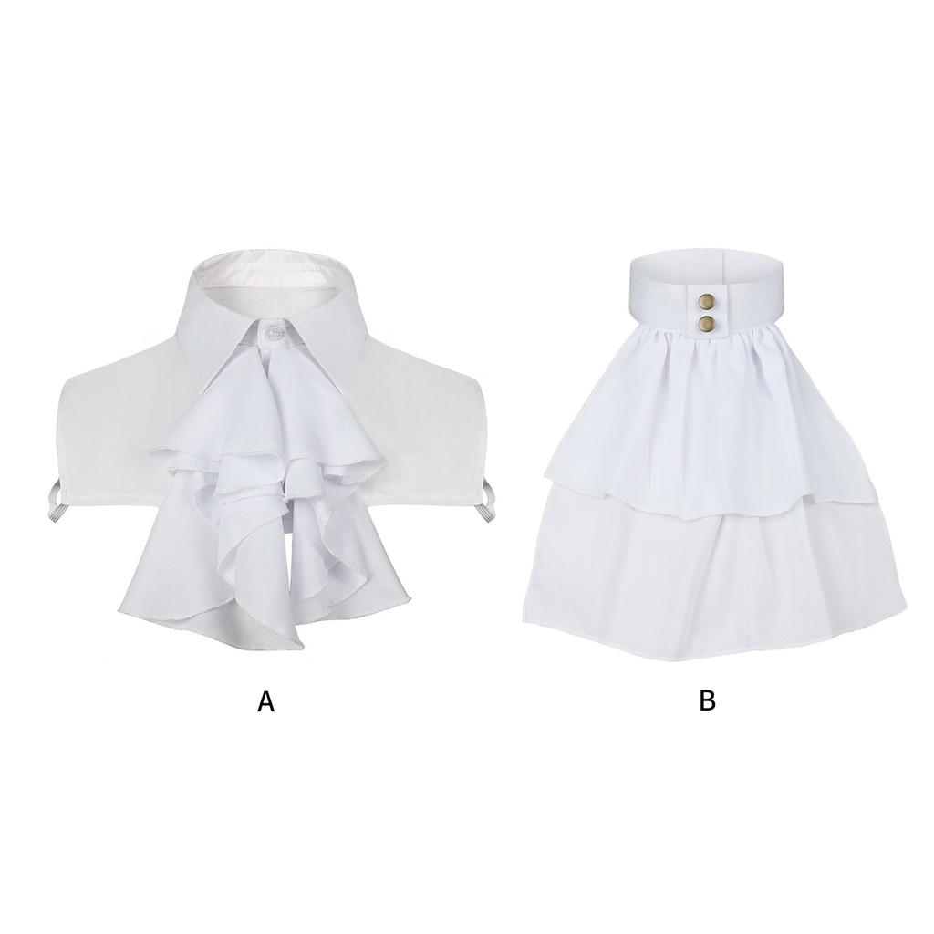 Викторианский колониальный жабо, фальшивый воротник, средневековый готический стимпанк, винтажный съемный воротник с оборками, аксессуар для костюма