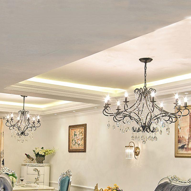 Гостиная, спальня, хрустальная ретро-золотая креативная люстра для столовой, современный и минималистичный свет