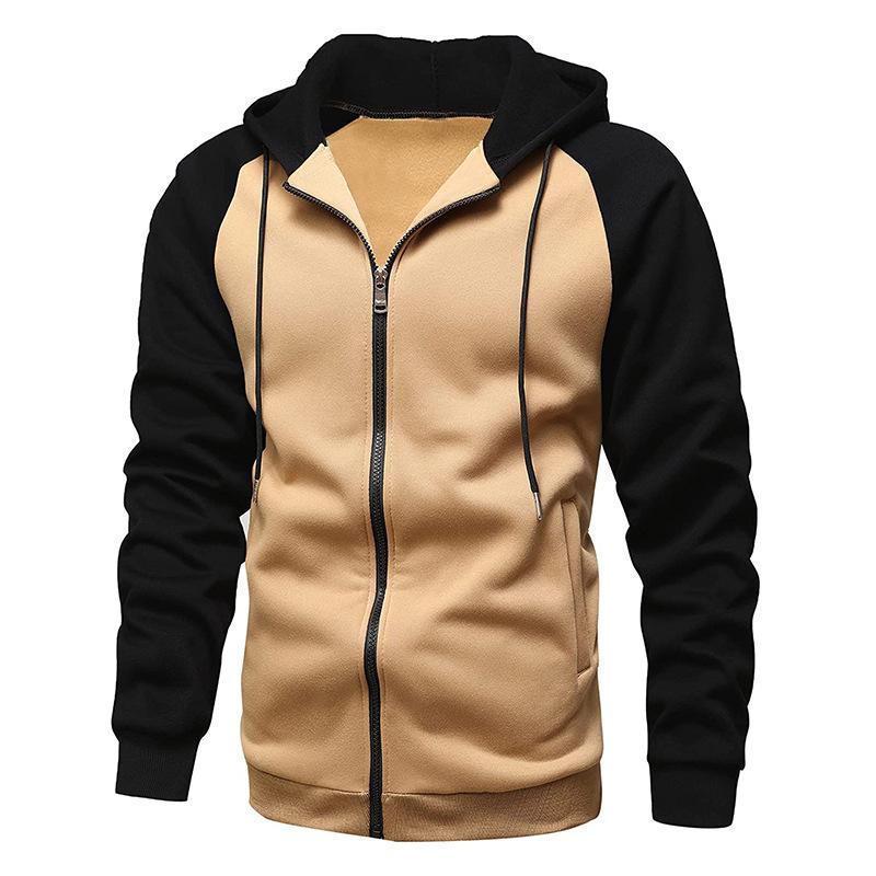 Men's Raglan Sleeve Zipper Hoodies Loose Sportwear Sweatshirts Hoodies Men's Jackets