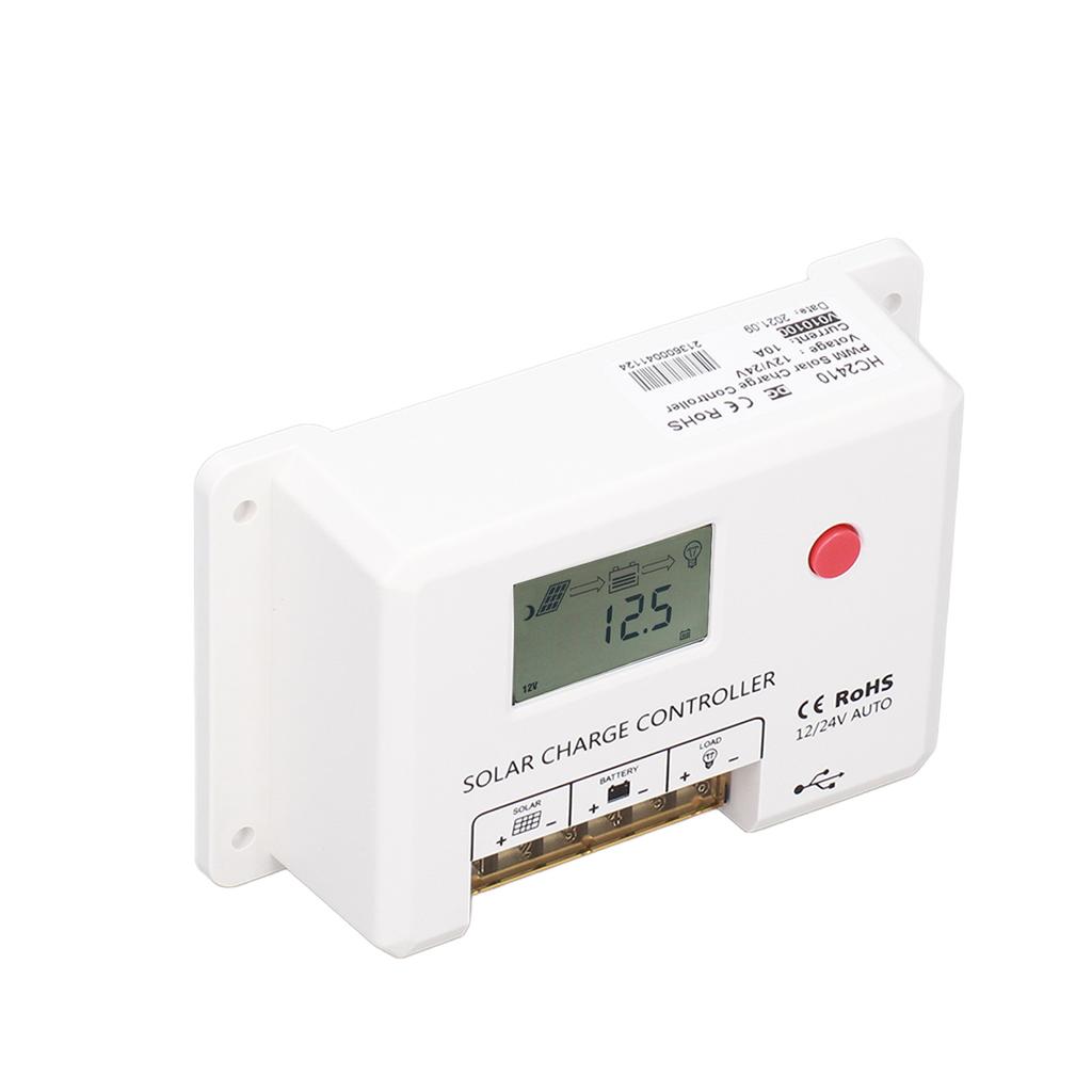 ШИМ Контроллер заряда солнечной батареи 10А Защита IP32 ЖК-дисплей Автоматическое распознавание 12В/24В Для автодомов Ba