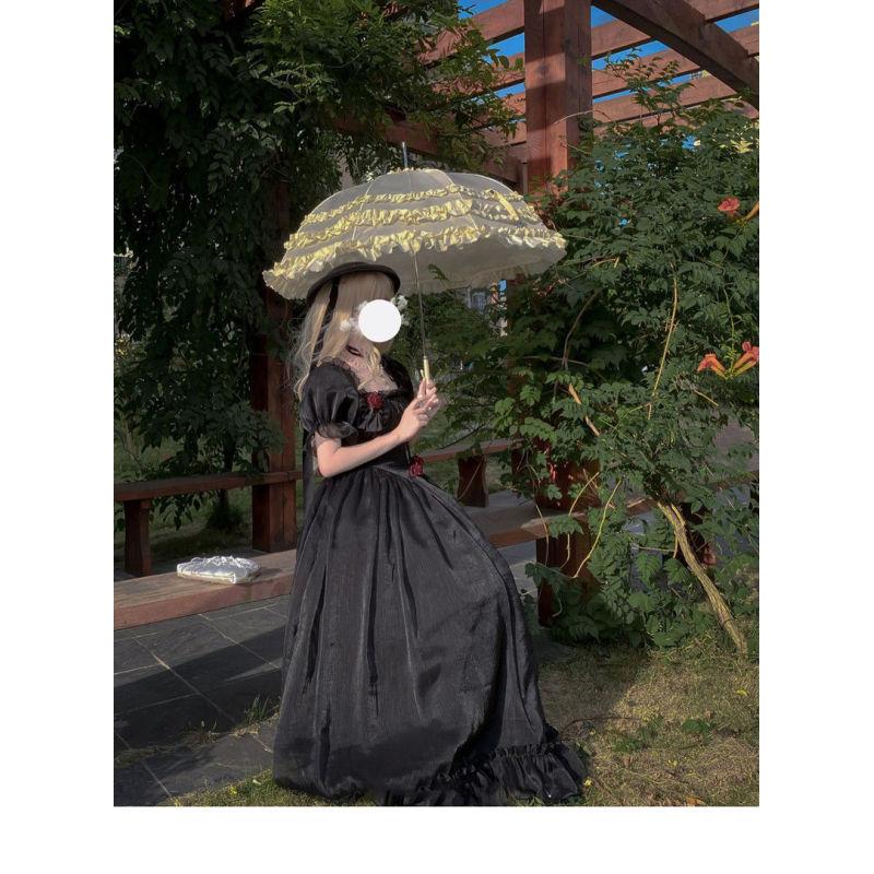 Вечернее черное платье, винтажное нежное платье принцессы