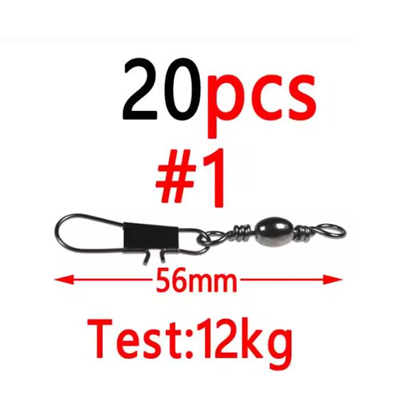 50/20/10pcs 17 Sizes Alloy Copper Barrel Crane Swivel with Solid Ring Interlock Snap Saltwater Fising Rigs Connector Accessories