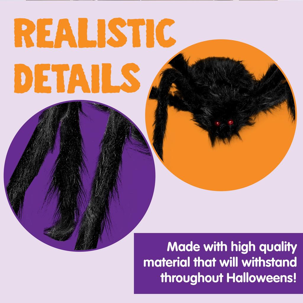 Joyfy Halloween Decorations 59'' Giant Spider with 400 sqft Spider Web  Fake Spiders for Indoor Outdoor Halloween Decorations