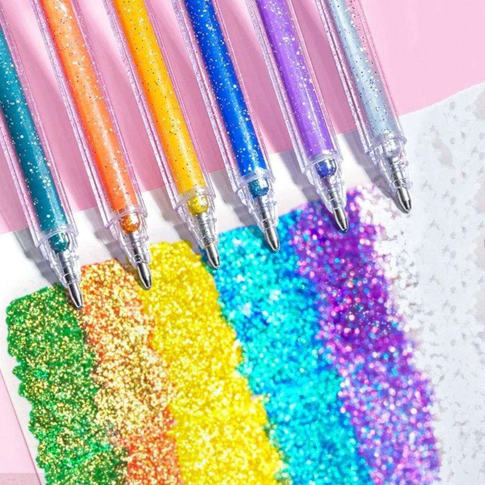 Fun Glitter Gel Pen Set Glitter Students Stationery for Drawing New Colored Pens Set