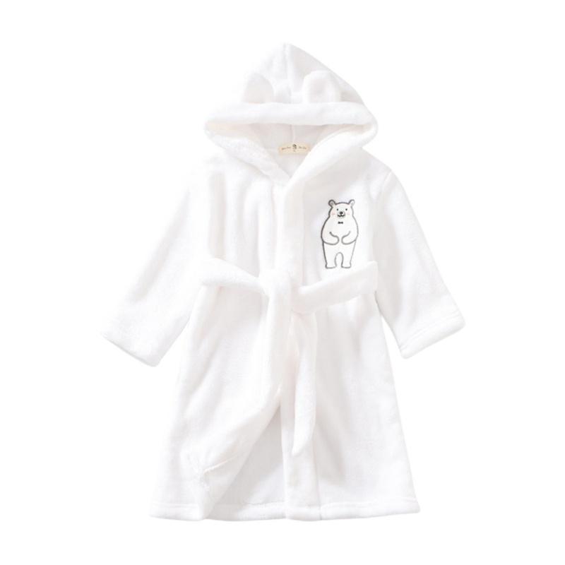 Детский халат с героями мультфильмов, осенне-зимняя пижама с капюшоном для мальчиков и девочек, фланелевая одежда для сна с длинными рукавами для малышей, детская домашняя одежда