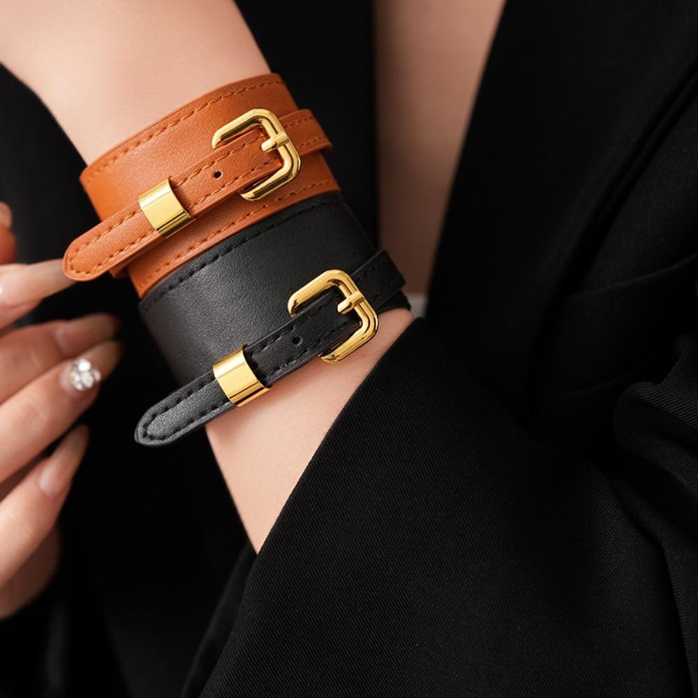 Buckle Clasp Leather Bracelets Bohemian Hand Jewelry Retro MultiLayer Bangles Girls
