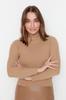 Women's Elegance Style Sweater Green Basic Turtleneck Knitwear Sweater
