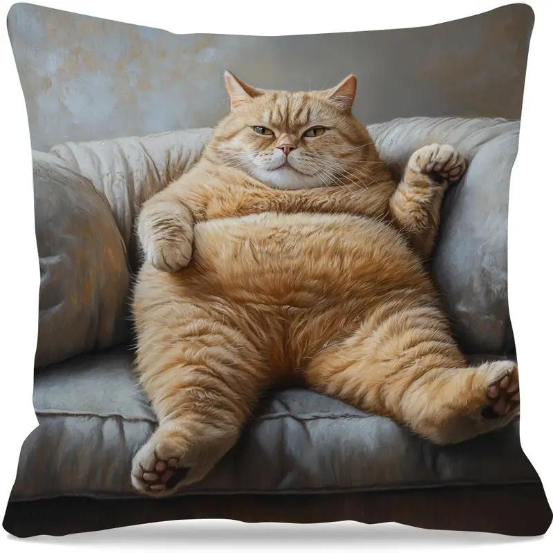 Vibrant Bohemian Style Short Plush Pillow Cover 45x45cm Charming Kitten Living Room Bedroom Decor (Pillow Insert Not Included)