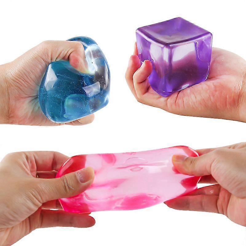 4Pcs Stress Cube Squishy Stress Balls Ice Cube Sensory Squeeze Toys Squishy Fidget Cube Mini Squishies for Kids Teens Adults Stress Relief Classroom H