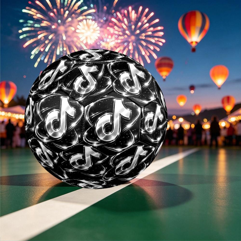 1pc Size 5 Neon Music Note Design Soccer Ball - Anti-slip Football for Outdoor Sports Activities, Durable Ball for Game Play