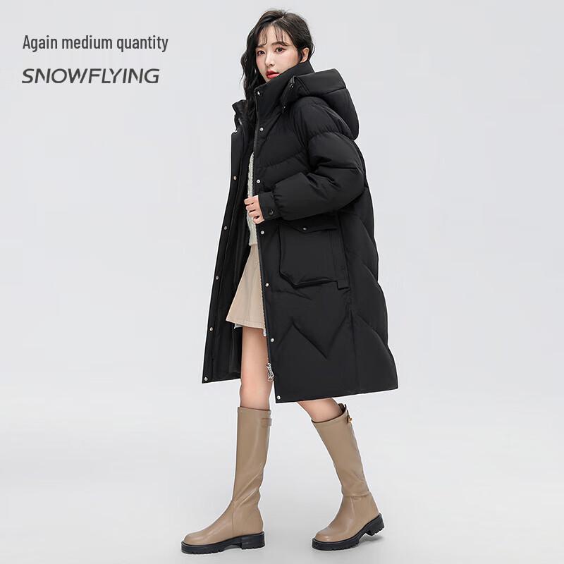 SNOWFLYING Women's Mid-Length Hooded Down Jacket X30142846F