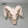 Exaggerated Horn Hitch Design Cover Cap for The Trailer Coupling, 3D Printed Ram Skull Unique Accessory Cover, Black/White Bone Truck, Recreational