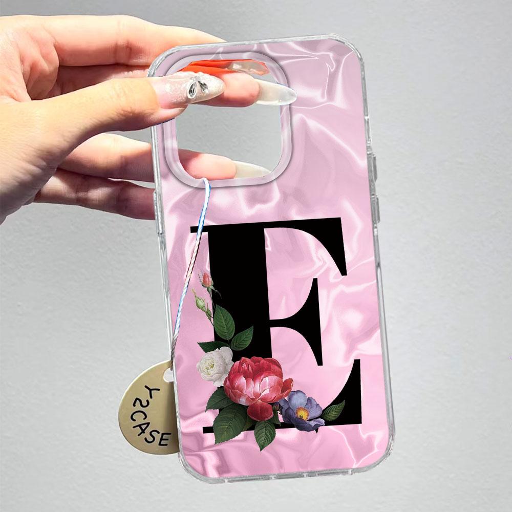 A-Z Черная Буква Пион Цветок Противоударный Чехол для Телефона Для Xiaomi Redmi A5 A3 A4 A1 A2 9A 9C 9 10 Силиконовый Парный Чехол Задняя Крышка