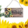 Легкая приветственная табличка на дверь, подвесная деревянная декоративная табличка, табличка "Добро пожаловать" с подсолнухом, ресторан