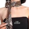 Elegant Leopard Print Silk Scarf Women Diy Tie Method Luxury Print Detachable Flower Headscarf Girls Ribbon Rose Scarf