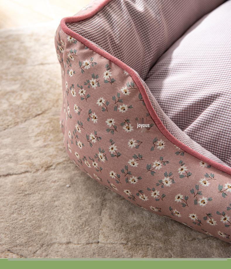 Цветочная свежая летняя лежанка для собак от маленьких до средних пород, съемная и моющаяся, всесезонная