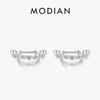 Real 925 Sterling Silver Double Deck Trendy Line Hoop Earrings Screw Detachable Clip Ears For Women Girls Fine Jewelry