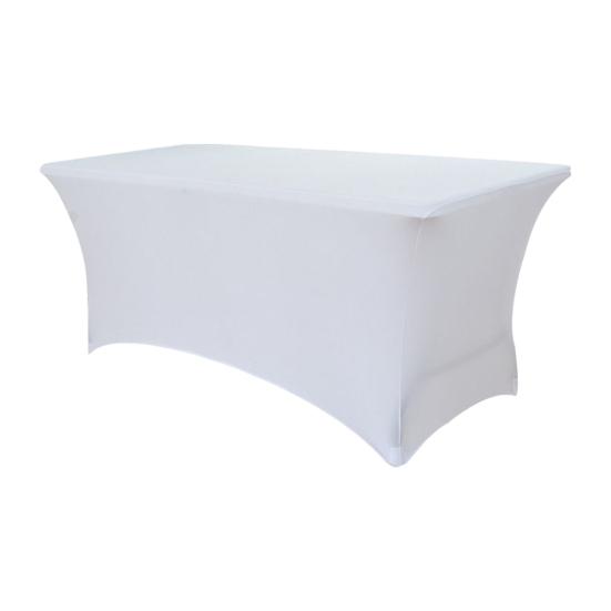 Эластичная скатерть для стола, прямоугольная, однотонная, полиэстеровая ткань, устойчивая к морщинам, моющаяся, для банкета, вечеринки в помещении и на открытом воздухе