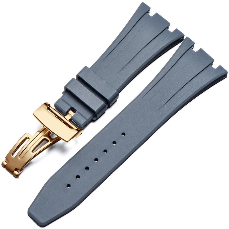 Silicone Watch Band for AP Aibi 15400 Royal Oak Series Waterproof Rubber Watch Straps Men Bracelet Accessories 26mm 27mm 28mm