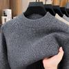 Мужской плотный шерстяной свитер 600 г - Узор "шишечки", воротник-стойка, зимняя новинка