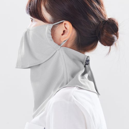 Маска от солнца YAKeNU UV CUT, защита лица, YAKeNU Стандарт (Защёлкивающийся) (Светло-серый, обычный размер)