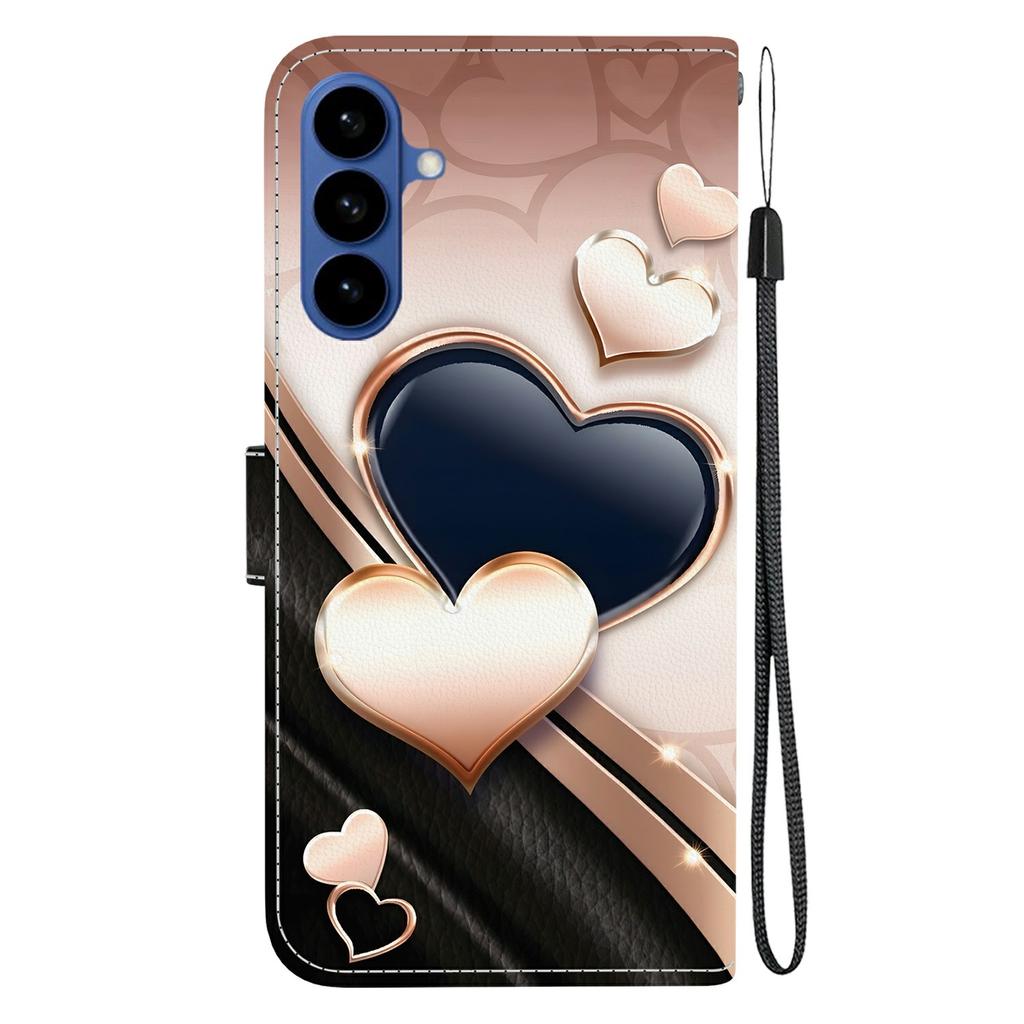 For Samsung Galaxy A57 5G Leather Case Stand Wallet Pattern Printing Phone Cover with Wrist Strap