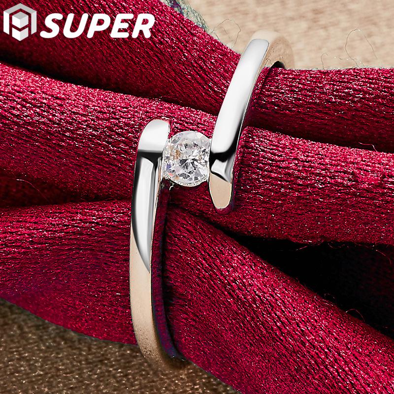 Ювелирные изделия из стерлингового серебра 925 пробы с простым цирконом AAA