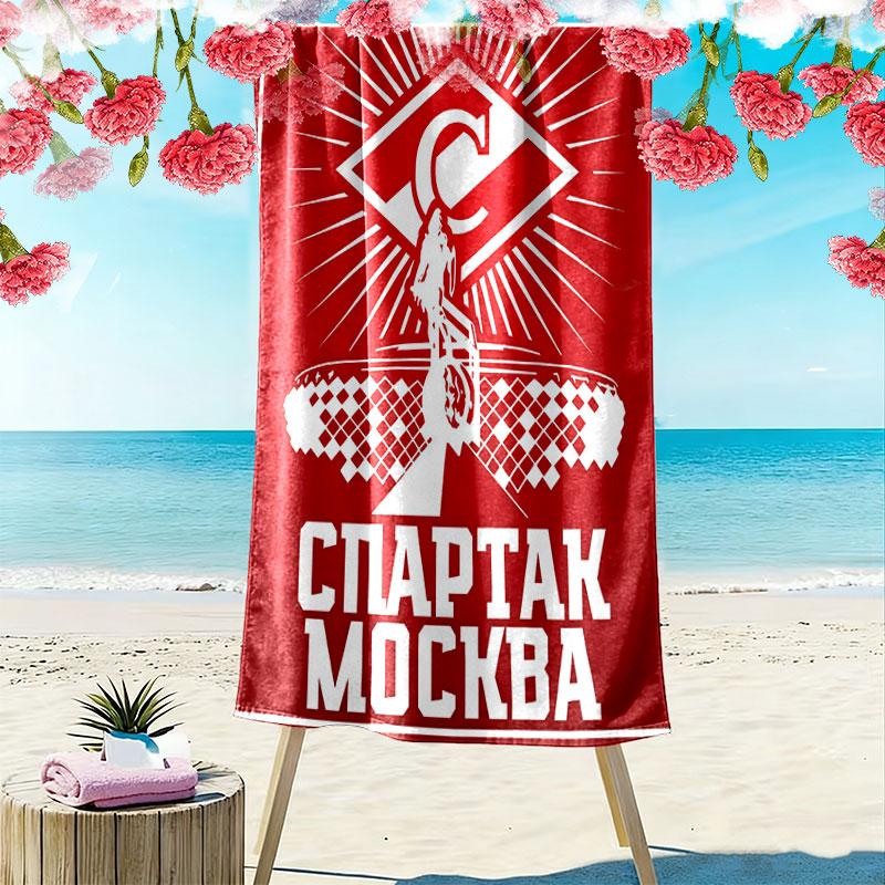 Полотенце для пляжа с принтом «Рык Спартака», большое, мягкое, быстросохнущее, для пляжа, кемпинга, плавания