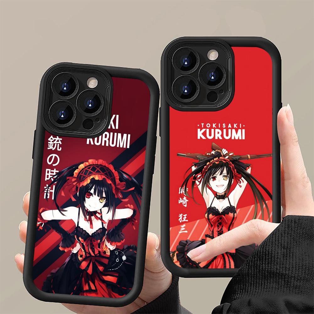 Date a Live Куруми Токисаки Утолщенный ТПУ Чехол для Мобильного Телефона для iPhone 17 16 15 14 13 12 11 Air Pro Max Plus Цветной Чехол