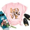Женская футболка с 3D-принтом Floral Love, женская модная одежда 90-х годов, женская футболка с короткими рукавами и рисунком, футболка ко Дню святого Валентина