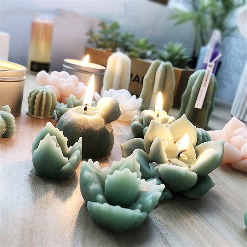 3D кактус суккуленты силиконовая форма для желе шоколада льда выпечки торта гипс воск бетон свеча DIY смоляная художественная форма