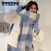 New Plaid Scarf For Women Nordic Autumn And Winter Soft Waxy Warm Loop Yarn Contrast Color Plaid Scarf Shawl Scarf