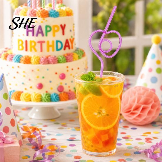 Heart Shaped Plastic Straws 10PCS PET Straws, Reusable Curved Creative Shapes Fun Drinking for Kids Adults Party Games Smoothies Juice Drinks