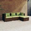 Day and Night - Day and Night 4-piece Garden Furniture Set and Brown Synthetic Rattan Cushions