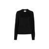 FW21 Logo Solid Color Crewneck Sweatshirt Women Sweatshirt Black GV0336