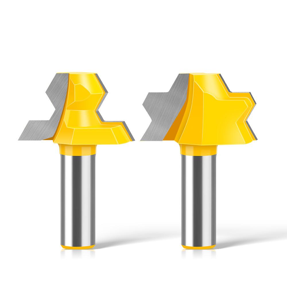 Hexahedral tenon knife set Woodworking milling cutter Splicing cutter Tungsten steel plywood knife Barrel knife Regular octahedral tenon knife