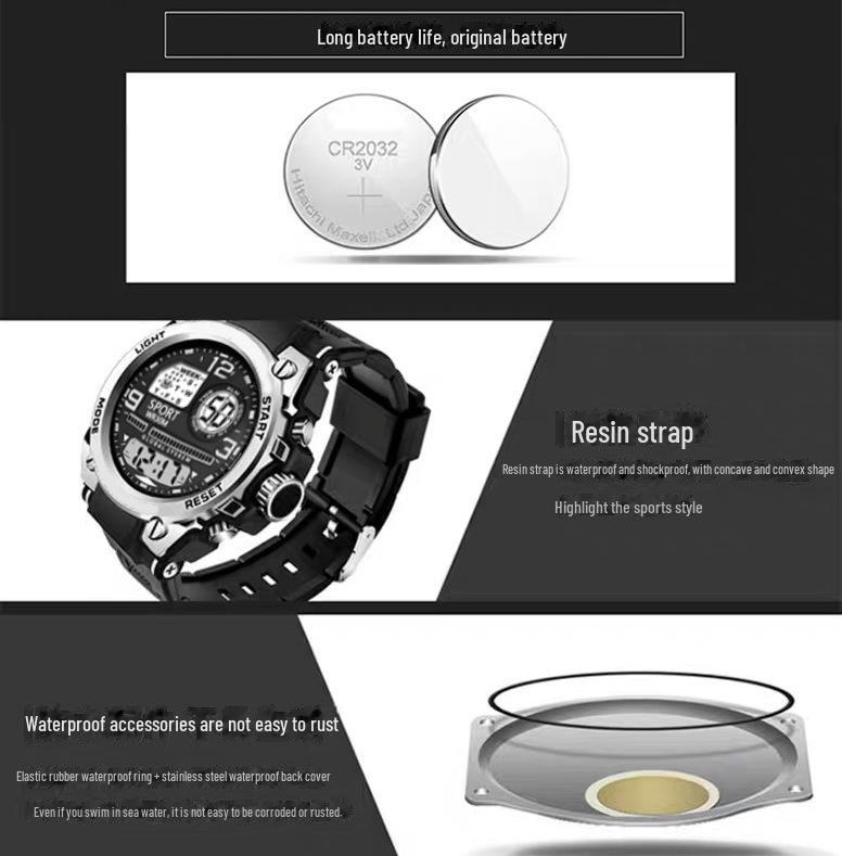 2024 Мужские и подростковые спортивные многофункциональные электронные часы