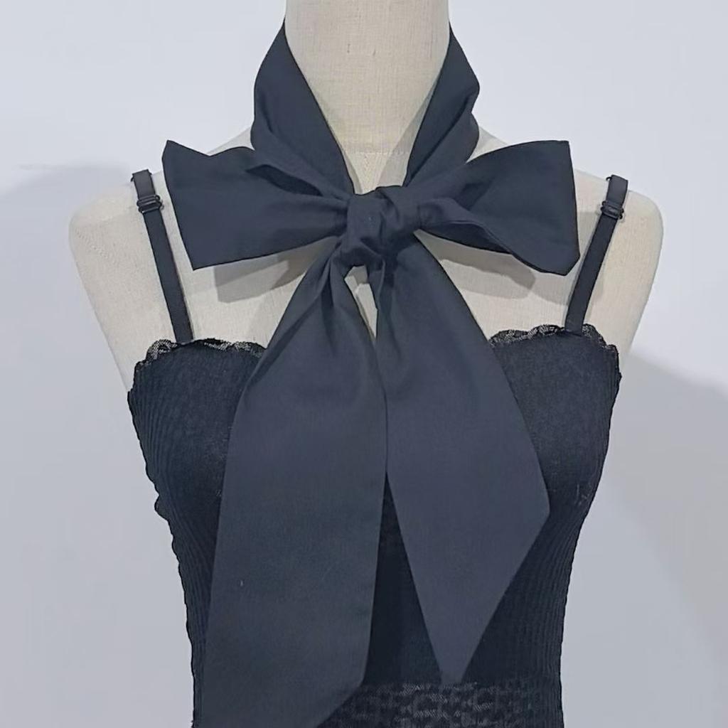 Ins Style Decorative Fake Collar Strap Bow Temperament Versatile Bow Tie Adjustable Trendy and Fashionable