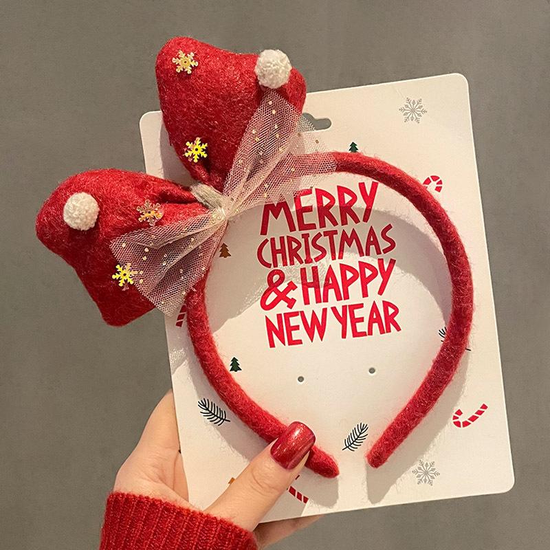 Cartoon Xmas Tree Hair Loop Fluffy Plush Xmas Hair Accessories Cute Children Headwear
